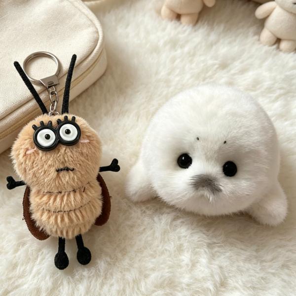 かわいいアザラシのぬいぐるみペンダント、シミュレーション海洋玩具、お土産アザラシペンダント、ギフトドールバッグペンダント