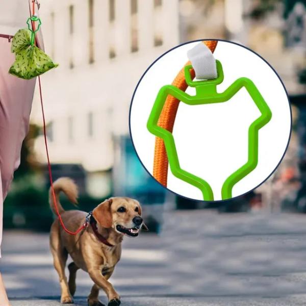 犬のうんち袋ホルダー、ペットの排泄物キャリアクリップ、ハンズフリー犬用リードディスペンサー、屋外散歩用子犬のうんち袋クリップ、持ち運び簡単