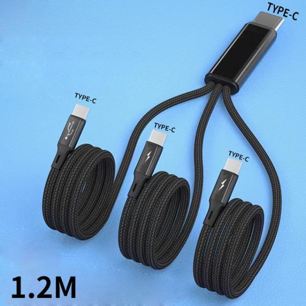 3 in 1 USB Type C Cable USB C to Type C Charging Cable For Samsung Huawei X