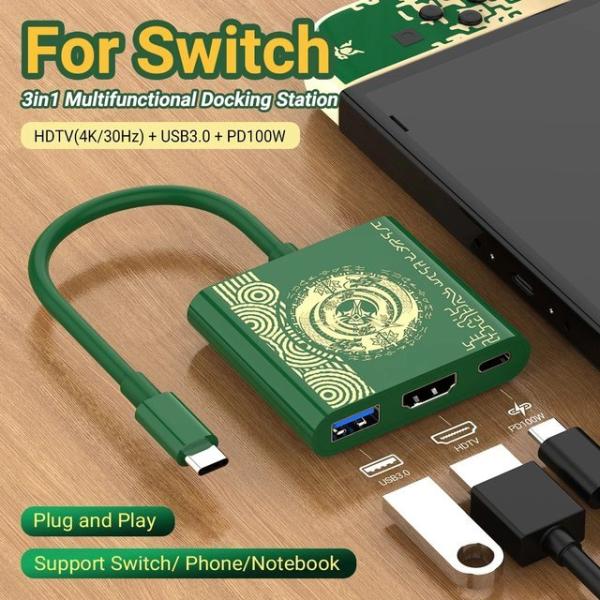 PD100W Game Docking Station For Nintendo Switch/ OLED Support TV Dock Mode