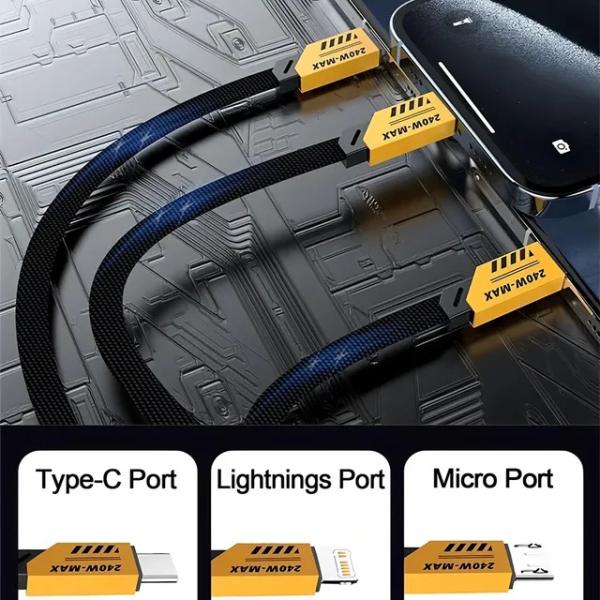 240W Two Drag Three Fast Charging USB/Type-c To Type-c/Micro Multi-function