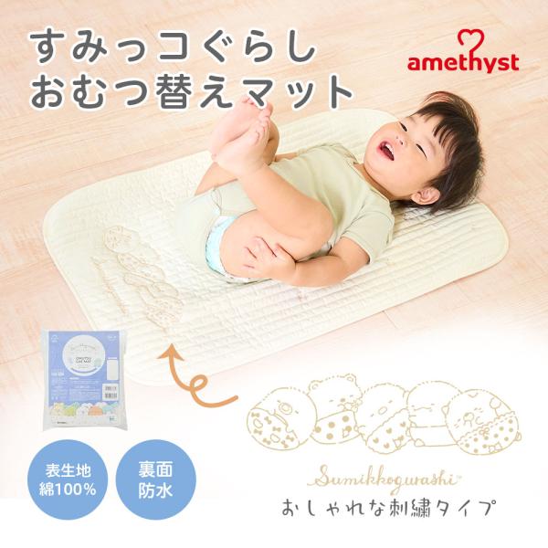 ■特長・透湿性に優れた防水マット。ムレにくく快適な使い心地・肌にあたる部分は赤ちゃんにやさしい綿100％・キルティング生地でふんわりやさしい肌ざわり・外出先でも自宅でも使える■使用方法おむつ交換台など平らな場所に、おむつ替えマットの表面を上...
