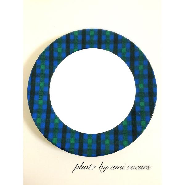 A3サイズ ポーセラーツ転写紙 ファミリア風チェック柄(青) - ラージ