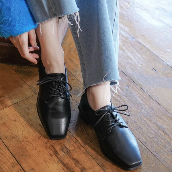 AmiAmi スクエアトゥ オックスフォードシューズ レースアップ