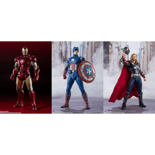 S.H.Figuarts アイアンマン マーク6/キャプテン・アメリカ/ソー(アベンジャーズ) 3種セット[BANDAI  SPIRITS]【送料無料】《在庫切れ》