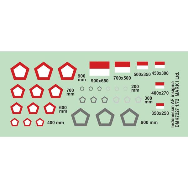 1/72 インドネシア空軍国籍マーク[マークワンモデル]《在庫切れ》