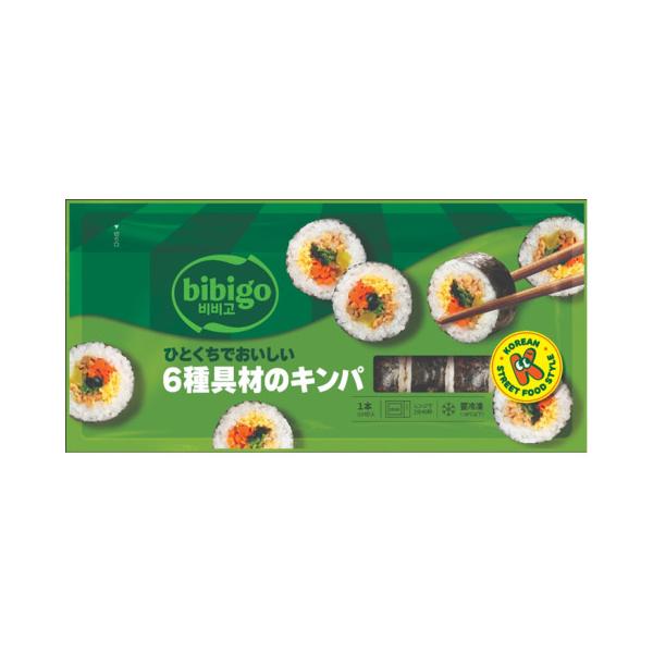 bibigo ひとくちでおいしい 6種具材のキンパ 250g 冷凍 韓国食品 ビビゴ キンパ 海苔巻き キムパ 惣菜 冷凍食品 クール便 きんぱ キンパ