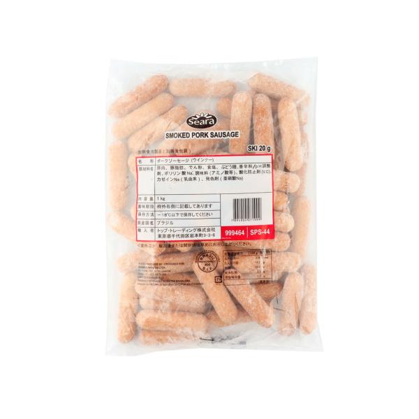 【冷凍】豚肉のみを使用し、バランスのとれた塩味とスパイスで日本人の味覚にぴったりの美味しさに仕上げた皮無しタイプのソーセージです。ピースサイズ：長さ約8cm、直径約2cm　（大きさにバラつきがあります。）※在庫以上の数量をご希望の場合は、お...
