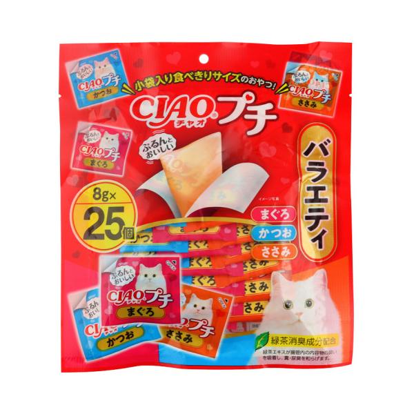 他サイト： 【ペットフード】いなば　チャオプチ バラエティ （まぐろ・かつお・ささみ）　8g×25の商品画像