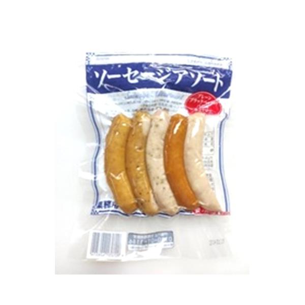 【冷凍】居酒屋・ビアホールで人気の『ウインナーアソート』です。人気の5つの味わい(プレーン・ペッパー・バジル・チョリソー・ガーリック)をセットしました。あらびき感のある腸詰ウインナー、1パックに5種類の味が入ったアソートタイプです。※表面に...