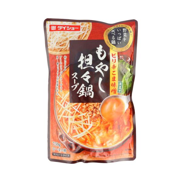 【常温】ねりごまとアーモンドペーストのコク、豚・鰹の旨みと豆板醤の辛みを加えたピリ辛ごま味噌仕立てのもやしが主役の鍋スープです。ごはんが進むしっかりとした味で、忙しい時もさっと作れる野菜をいっぱい食べるおかずとして、気軽にお楽しみください。...