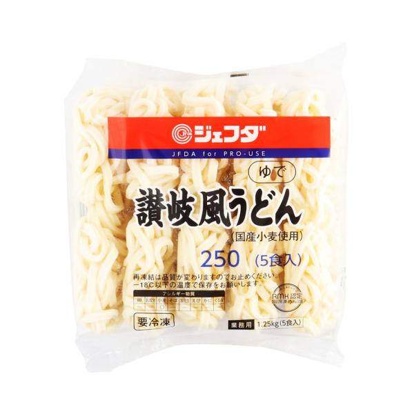 うどん ジェフダ ジェフダ 讃岐風うどん(国産小麦使用) 250g×5 : 業務用