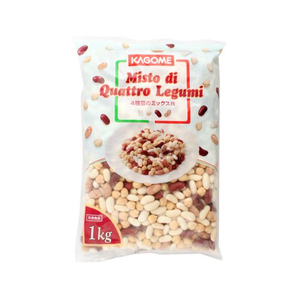 【冷凍】白いんげん豆(カンネッリーニ)、ひよこ豆(チェーチ)、赤いんげん豆(レッドキドニー)、いんげん豆(ボルロッティ)の４種類の豆をそれぞれ茹でて急速バラ凍結し、ミックスしたものです。スープ、リゾット、サラダ等幅広いメニューにご利用くださ...