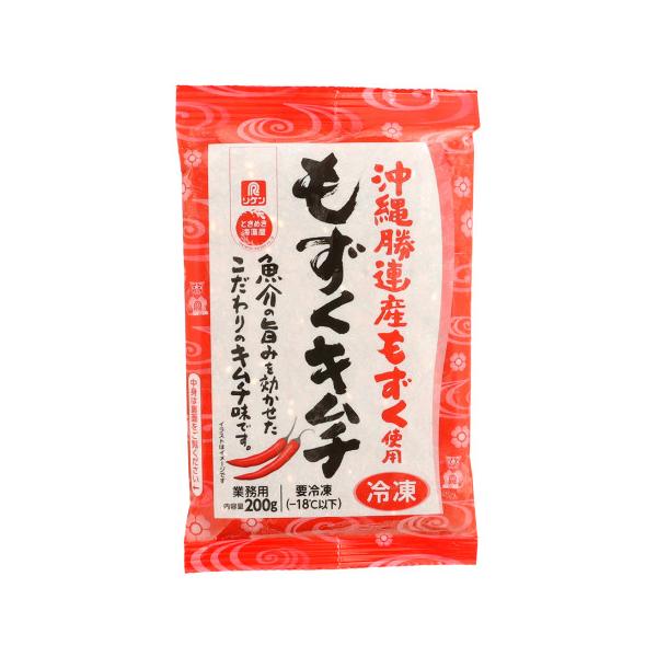 【冷凍】原料(魚醤・鰹節・ホタテエキス)を使ったこだわりの「旨み」を効かせたキムチ味のもずくです。解凍するだけで、お酒が止まらない旨辛のヘルシーおつまみが提供可能です。沖縄勝連産もずく100％使用調達から加工まで本場沖縄で一貫生産しました。...