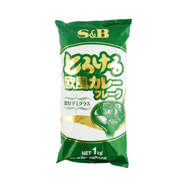 【常温】ビーフと野菜を煮込んだデミグラスソースの濃厚な味わいが特徴の欧風カレーフレークです。カレー風味のソースとしてもご使用いただけます。溶けやすいフレーク状のため大量調理に適しています。辛味順位(エスビー食品商品)：3(中辛)。本品1kg...