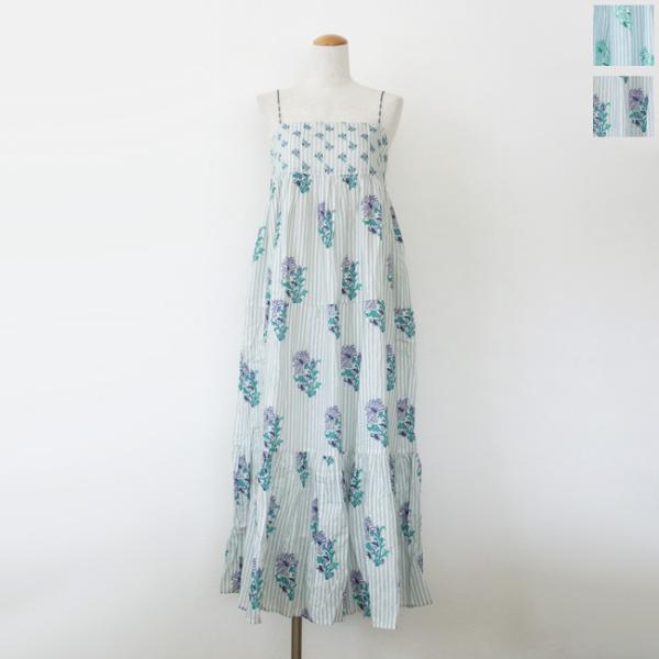 ヌキテパ　キャミワンピース ne Quittez pas (ヌキテパ) キャミワンピース ティアード 花柄 Cotton