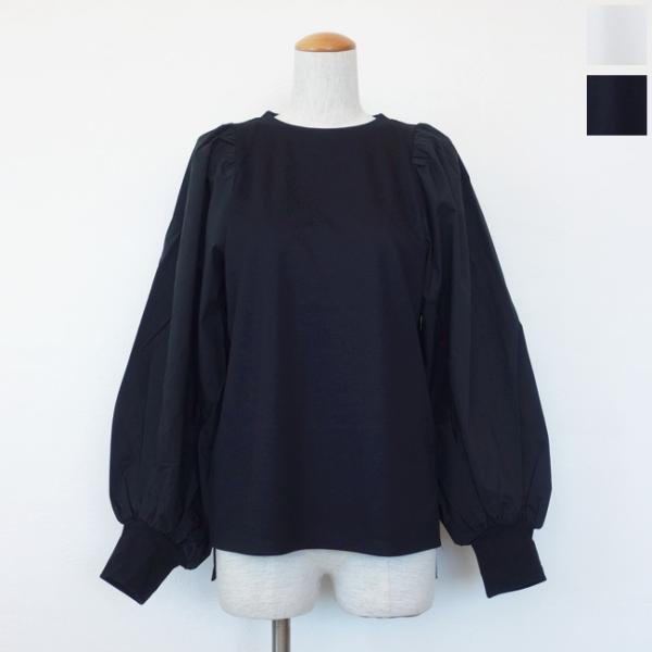 ひと。です！！anana カットソー　セットインボリューム袖　トップス 定番] anana (アナナ) カットソー 布帛 セットインボリューム袖