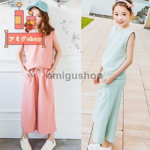 韓国子供服 女の子 カジュアルパンツセット 上下セット２点セット 洋服 可愛い 丸首 Tシャツ パンツ 女児 お洒落 レジャー ジョーゼット パンツセット Yms 723 Fhkids438 アミグshop 通販 Yahoo ショッピング