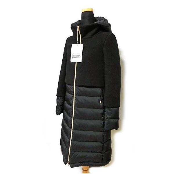 16 17aw 秋冬 新品 Herno ヘルノ レディース ウール ダウン 切替 フード付き ダウンコート Pi0525d 9300 黒 ブラック Buyee Buyee Japanese Proxy Service Buy From Japan Bot Online