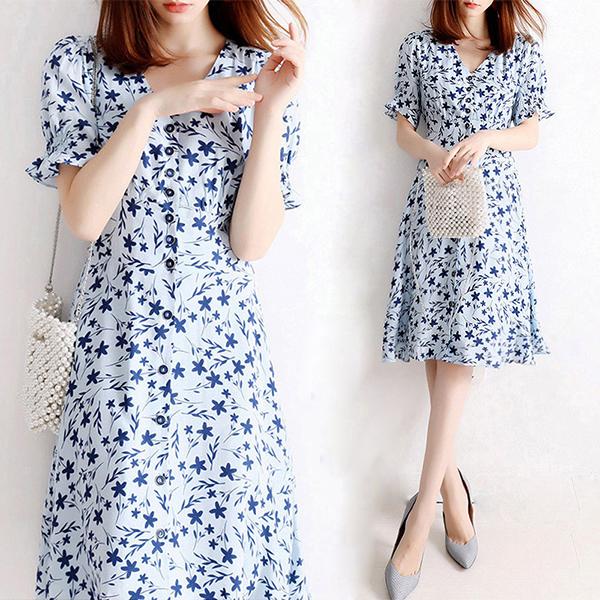 ワンピース 花柄ワンピース 夏 レディース オフィス カーディガン 50代 40代 30代 ミセス ロング マキシワンピ 半袖 通勤 Vネック 春 きれいめ おしゃれ C18 Onepiece236 Amistad 通販 Yahoo ショッピング
