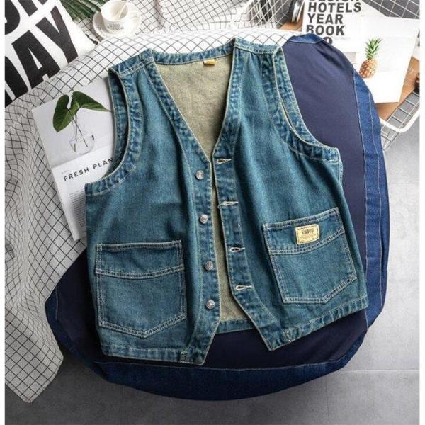 ベスト メンズ デニム ジレベスト ジャケット ノースリーブ 春 秋 カジュアル 秋服