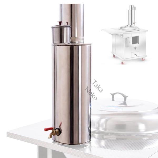 ストーブ、煙突給湯器、薪ストーブ煙突温水タンク用のステンレス製水タンク。水容量5KGサイズ：水槽約41cm、直径約15cm。ほとんどのストーブに対応バケツのみの販売もございます。グリルコンロなし