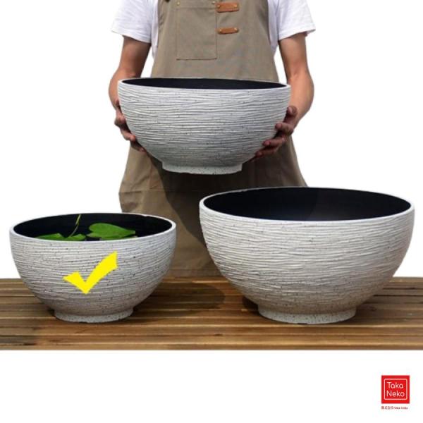 金魚鉢 睡蓮鉢 大型 屋外飼育 メダカ 鉢 プラスチック製の模造石 睡蓮鉢 軽量 れにくい 頑丈 メダカ鉢 水生植物に 飾り 池 水草 金魚鉢 大型植木鉢 屋外 植物 ビ