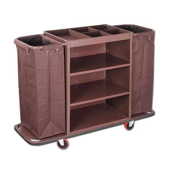 ホテルリネンカート 多目的クリーニングトロリー 業務用ダストカート ホテル清掃台車 清掃カート ダストカート付布袋 大容量収納 耐久性 移動便利 キャスター付