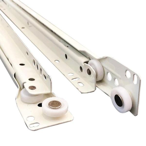スライドレール 伸縮式 キッチン用 レール 250 300 350 400 450 500mm、引き出し スライドレール ローラータイプ底付、頑丈 静音 スライド動作も軽くなり、2個