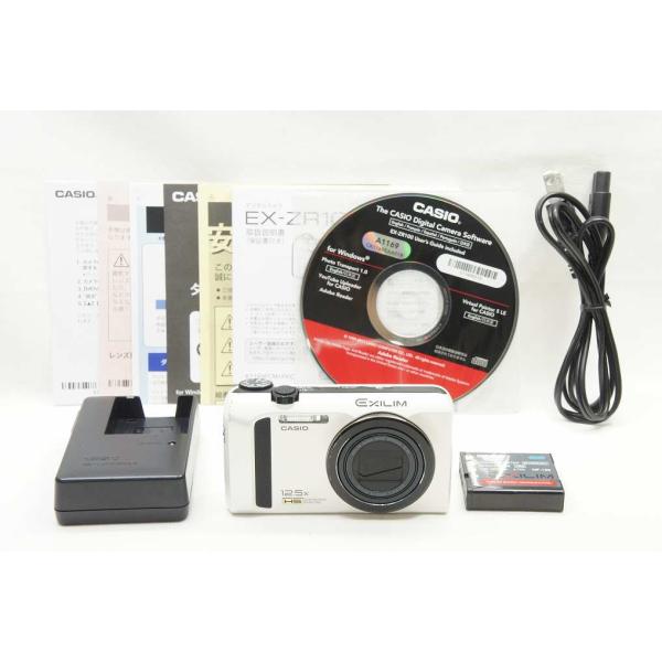 【適格請求書発行】CASIO カシオ EXILIM EX-ZR100 コンパクトデジタルカメラ ホワイト【アルプスカメラ】250716b