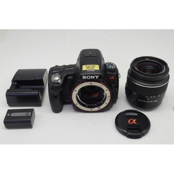 【商品名】・SONY α33 SLT-A33L・DT 18-55mm F3.5-5.6 SAM SAL1855【外観ランク】 訳あり品【備考】・液晶コーティングはがれ大・レンズ中玉クモリ・シャッター回数約10,750回※ショット数.com調...
