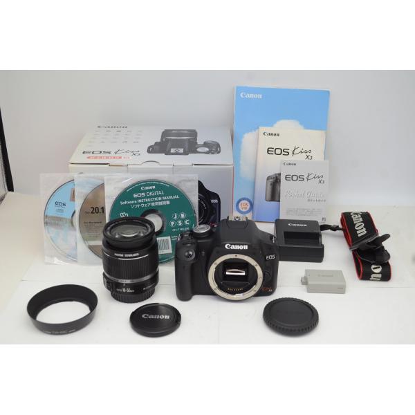 【適格請求書発行】Canon EOS Kiss X3 レンズキット EF-S 18-55mm F3.5-5.6 IS デジタル一眼レフカメラ 元箱付【アルプスカメラ】250912j