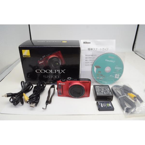 Nikon ニコン COOLPIX S8100 コンパクトデジタルカメラ レッド 元箱付 250924ad【アルプスカメラ】