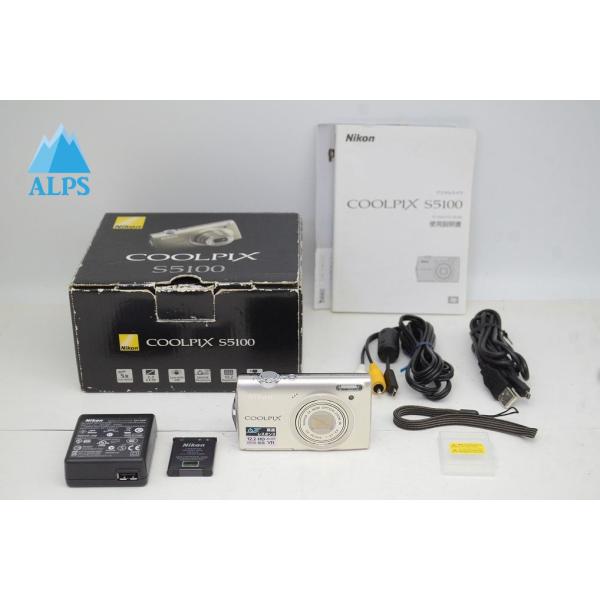 美品 Nikon ニコン COOLPIX S5100 コンパクトデジタルカメラ シルバー 元箱付 250924ae【アルプスカメラ】