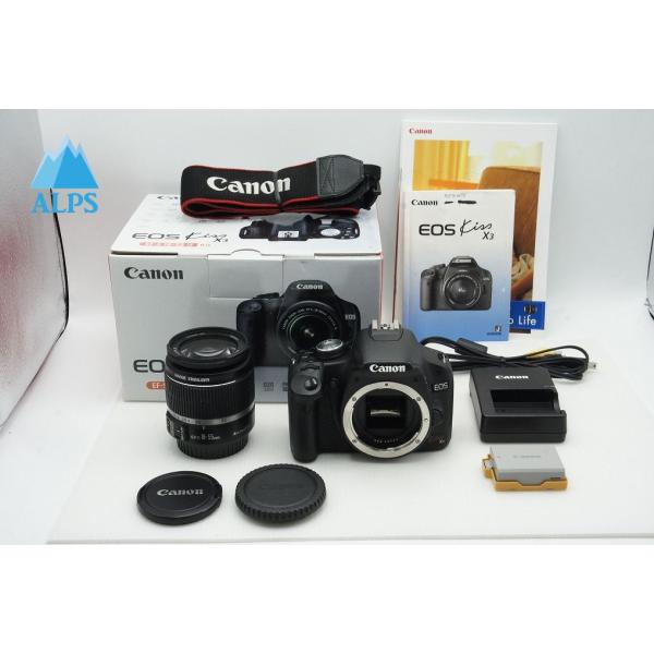 【商品名】・Canon EOS Kiss X3・EF-S 18-55mm F3.5-5.6 IS【外観ランク】 美品【備考】・シャッター回数僅か約2,850回※EOS Digital info調べ　【付属品】※元箱のバーコード部分に切抜きが...