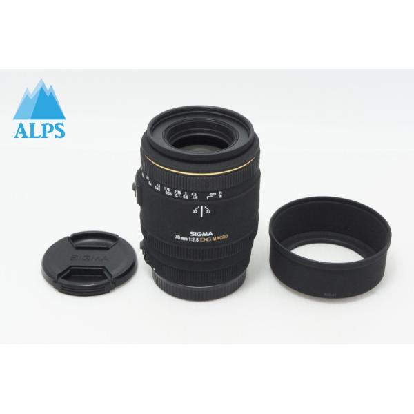 美品 SIGMA シグマ AF MACRO 70mm F2.8 EX DG Canon キヤノン EFマウント フード付 260618ai【アルプスカメラ】