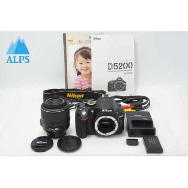 美品 Nikon ニコン D5200 ボディ + AF-S DX 18-55mm VR レンズキット デジタル一眼レフカメラ 260618s【アルプスカメラ】