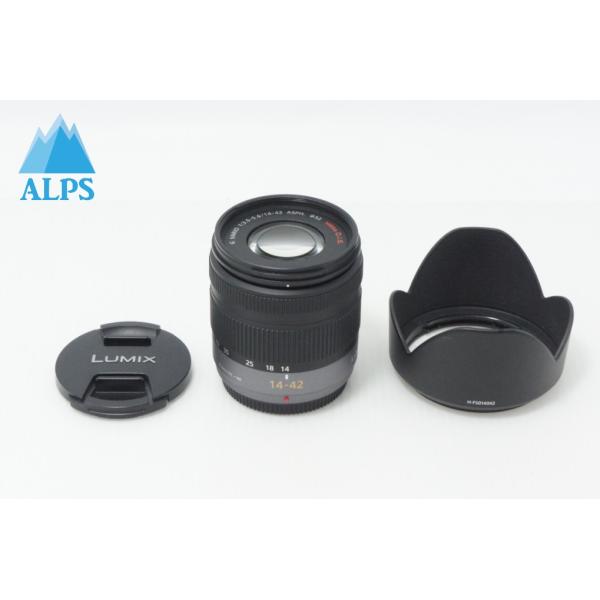 美品 Panasonic LUMIX G VARIO 14-42mm F3.5-5.6 ASPH. MEGA O.I.S H-FS014042 マイクロフォーサーズ フード付 260620ag【アルプスカメラ】