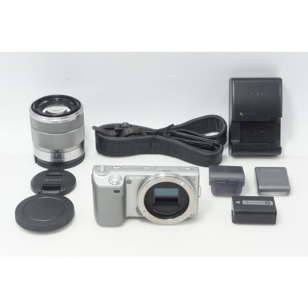 良品 SONY ソニー NEX-5 ズームレンズキット（ E 18-55mm OSS）ミラーレス一眼カメラ シルバー 260909k