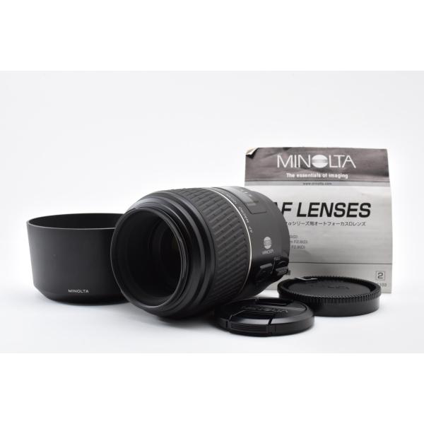 良品 MINOLTA ミノルタ AF 100mm F2.8 D MACRO AFレンズ SONY ソニー αマウント フード付 260918i