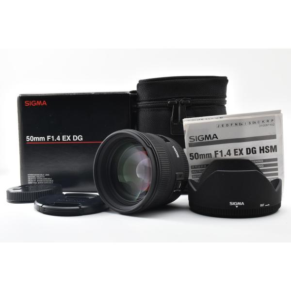良品 SIGMA シグマ 50mm F1.4 EX DG HSM AFレンズ Canon EFマウント フルサイズ 元箱付 260921b