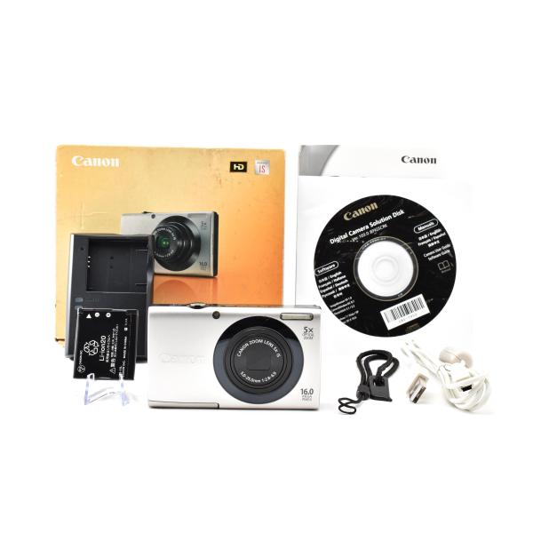 美品 Canon キヤノン PowerShot A3400 IS コンパクトデジタルカメラ シルバー 元箱付 260925c