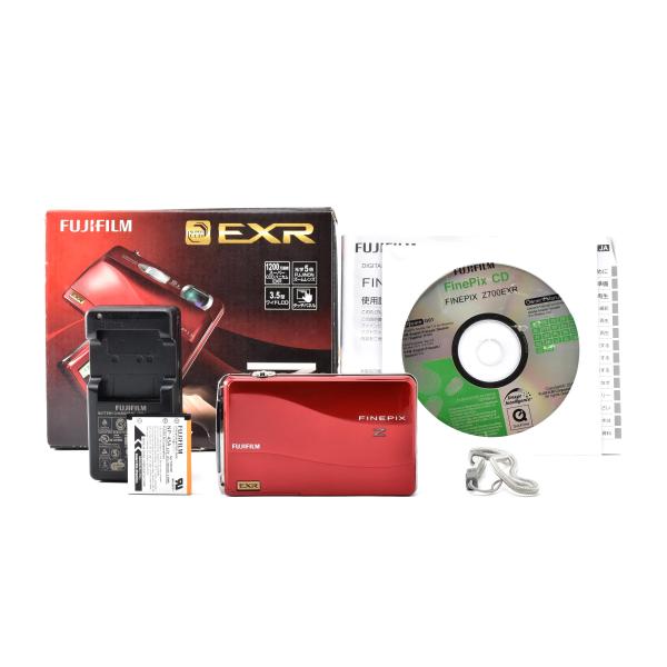 美品 FUJIFILM 富士フイルム FinePix Z700EXR コンパクトデジタルカメラ レッド 元箱付 260925g