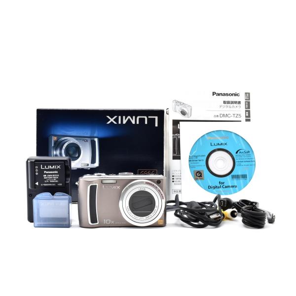良品 Panasonic パナソニック LUMIX DMC-TZ5 コンパクトデジタルカメラ ブラウン 元箱付 260930g