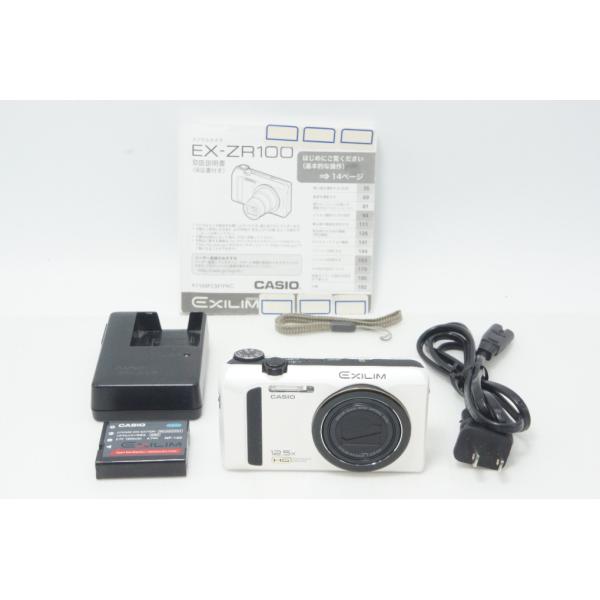 訳あり CASIO カシオ EXILIM EX-ZR100 コンパクトデジタルカメラ ホワイト 261005m