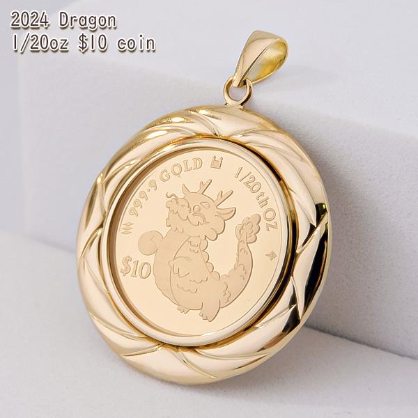 純金 1/20オンス Dragon 龍 辰 ドラゴン コイン 金貨 ペンダント 純金 1/20オンス Dragon 龍 辰 ドラゴン コイン 金貨 ペンダント