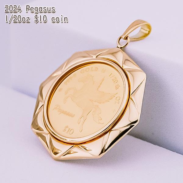 純金1/20オンス ペガサス pegasus 馬 コイン 金貨 ペンダントトップ