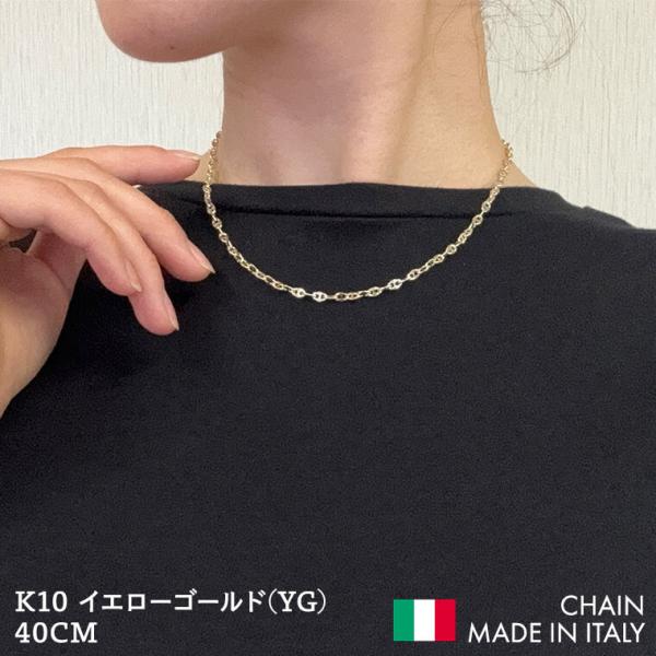 AHKAH blanc K10 ゴールド ロングチェーンネックレス ケース付き AHKAH blanc K10 ゴールド ロングチェーンネックレス ケース付き AHKAH