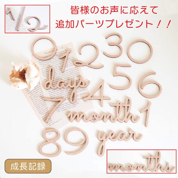 セット内容 ─────・数字0、1　→ 2枚ずつ2〜9　→ 1枚ずつ・文字days、month、year → 1枚ずつ↓↓ さらに ↓↓【 お値段そのまま追加パーツプレゼント 】購入者全員に、「1」 「2」 「months」 「スラッシュ」...