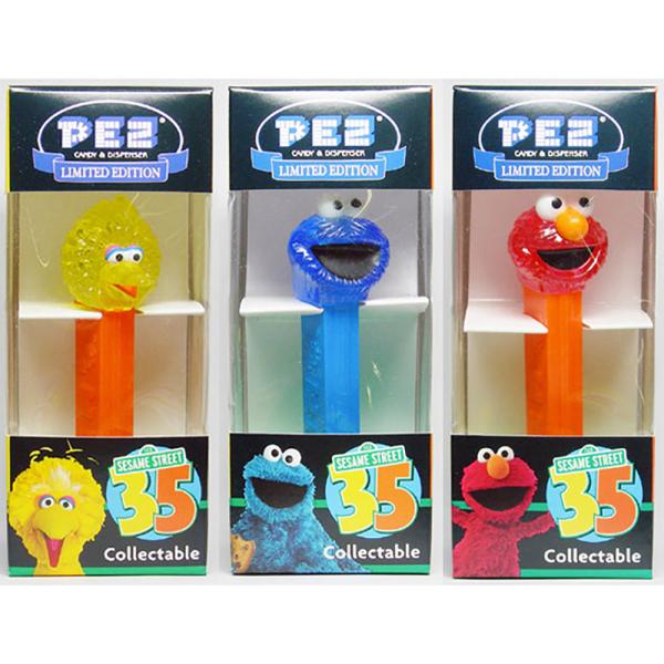 PEZ ペッツ セサミストリート、クリスタルヘッド、3種セット、箱入り